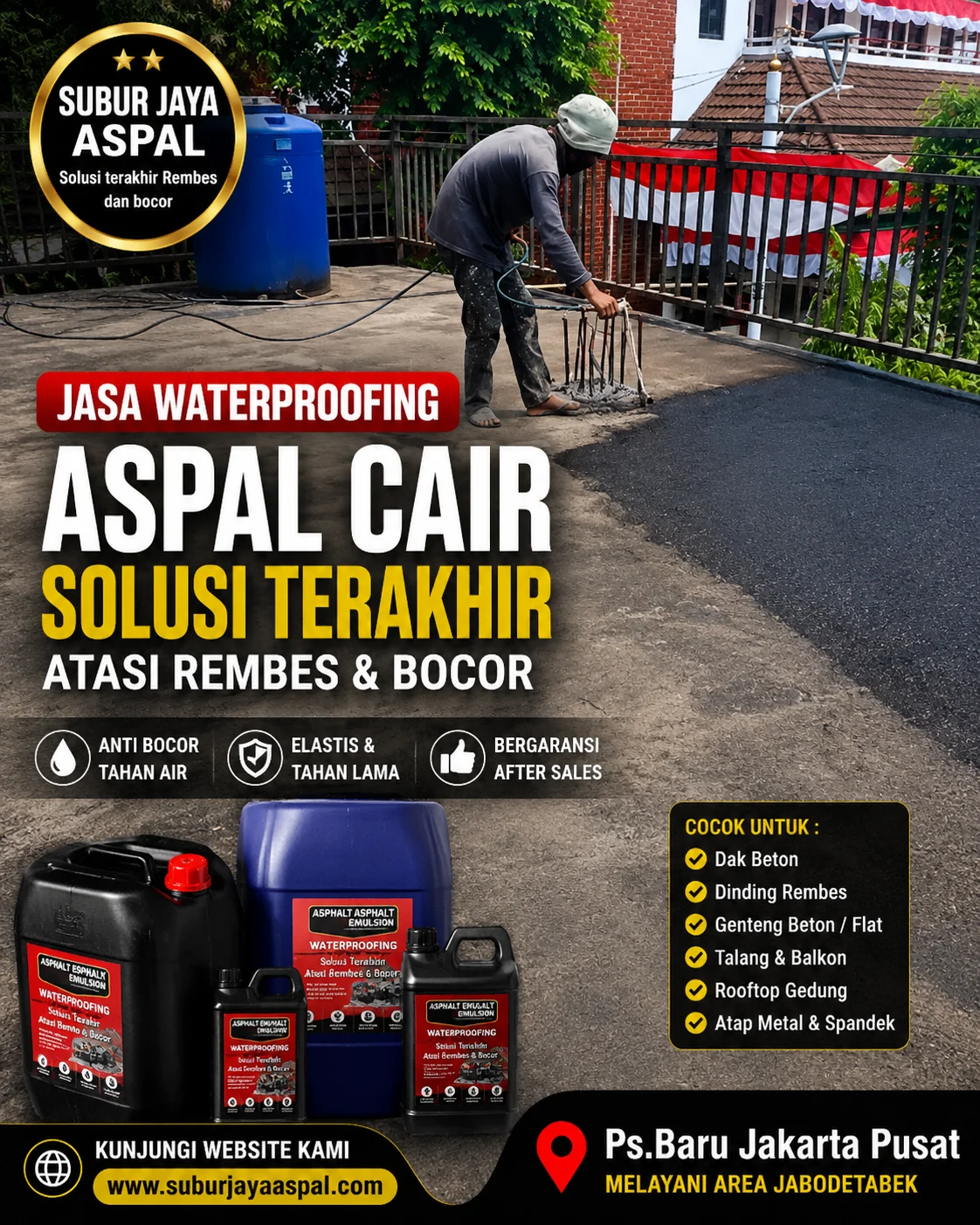Jasa waterproofing aspal cair Duren Sawit Jakarta Timur